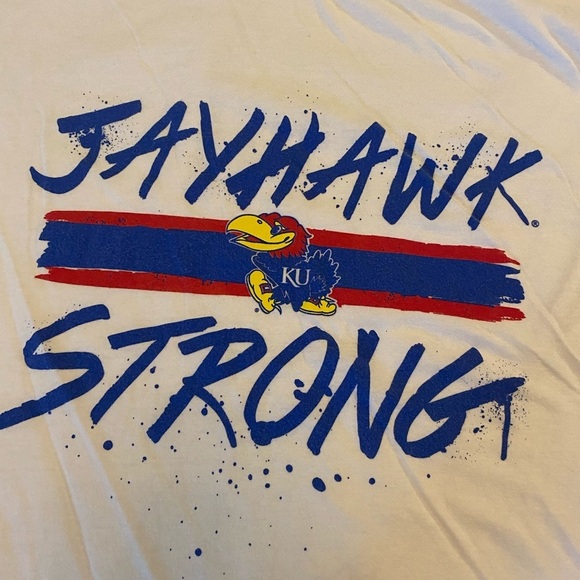 Kansas Jayhawks Jayhawk Strong T-Shirt Size XXL Color White - Picture 2 of 4